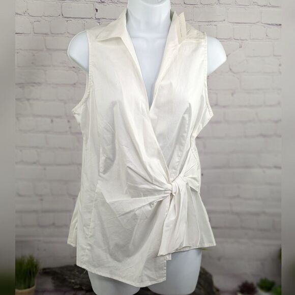 NWT New York & Company Wrap Side Tie Sleeveless Blouse - Picture 1 of 11